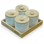 Ceramic Jars with Wooden Lid