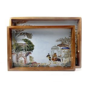 Elegant luxury wooden breakfast tray with sturdy design