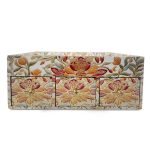 Handcrafted Royal Pattern Wooden Storage Box with 3 Drawers