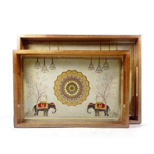 Classic Wooden Tray for Serving and Decor(2pcs)