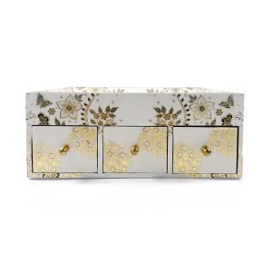 White 3-Drawer Storage Box with Colorful