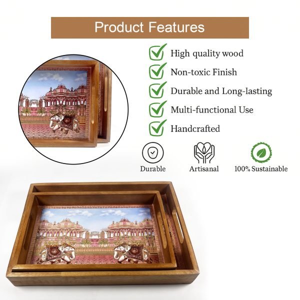 Elegant Wooden Tray for Home & Entertaining