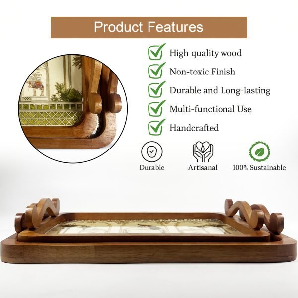 Designer Wooden Tray for Entertaining & Display
