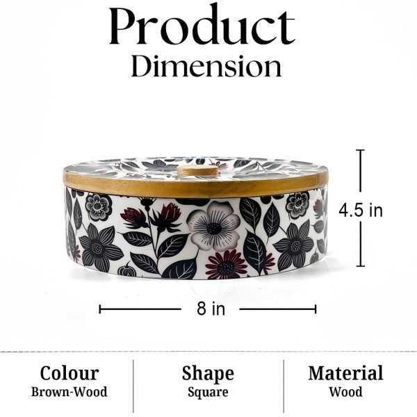 Wooden Spice Box with 7 Small Bowls