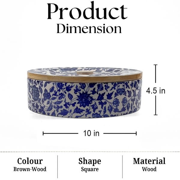 Traditional Wooden Masala Box – 7Bowls