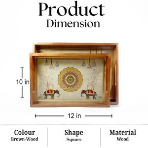 Classic Wooden Tray for Serving and Decor(2pcs)