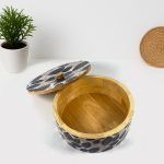 Traditional Pattern Wooden Roti Box with Lid