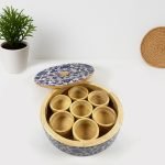 Traditional Wooden Masala Box – 7Bowls