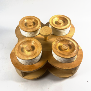 Handmade Ceramic Jar Set of 4 – Speckled Ivory with