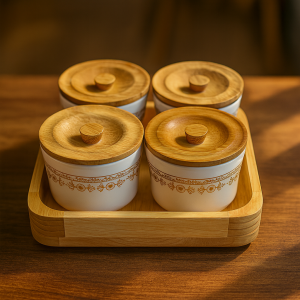 Jar Spice Container With Lids – Pickle & Chutney Server Set