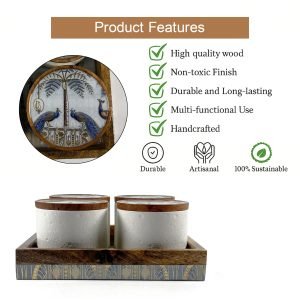 Elegant 4-Jar Condiment Set with Tray – Stylish Storage for Kitchen Essentials