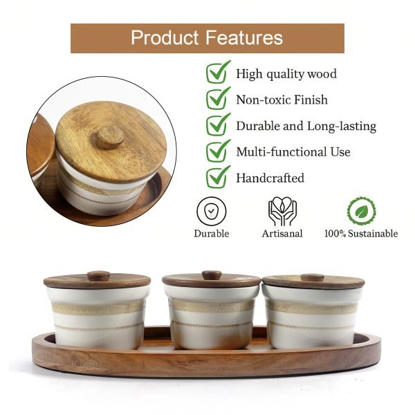 Spice and Condiment Jar Set with Organizer Tray