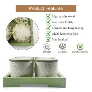 Green-Themed Storage Jar Set with Organizer Tray