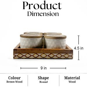 Spice and Condiment Jar Set with Organizer Tray