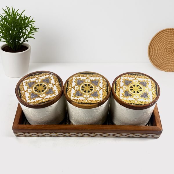 Multi-Purpose Storage Jar Set with Organizer Tray