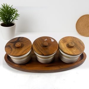 Spice and Condiment Jar Set with Organizer Tray: