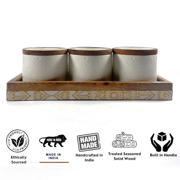 Multi-Purpose Storage Jar Set with Organizer Tray