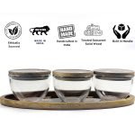 Royal Glass Jar Set with Wooden Tray and Lids