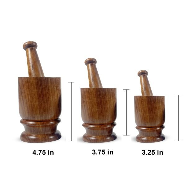 Premium Wooden Mortar & Pestle Set (3 Sizes)