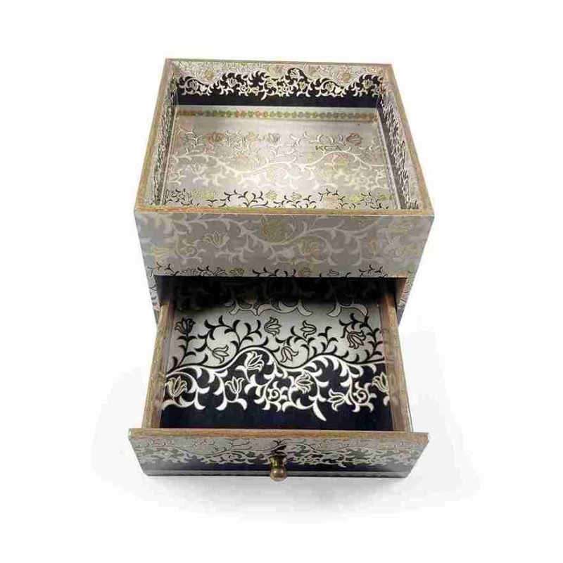 Royal Wooden Storage Box - Handcrafted Decor (Set of 1)