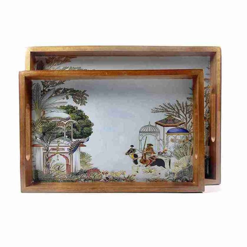 Rectangle Luxurious Tray 2 Pieces-Elegant Serving (Set of 1)