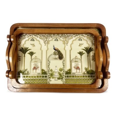 Classic Rectangle Serving Tray 2 Pieces Decor