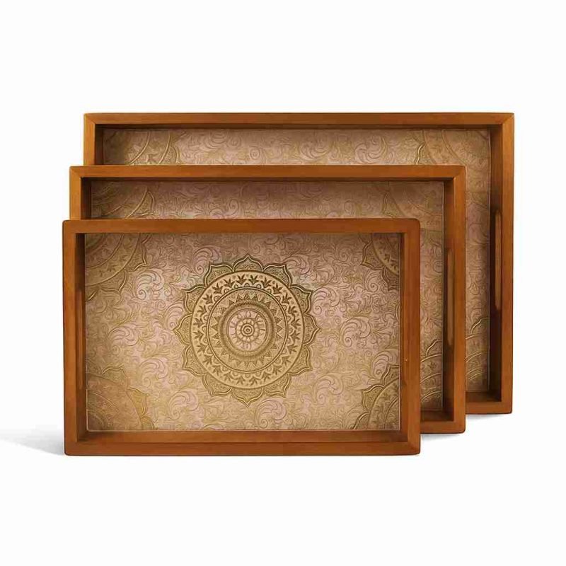 Rectangle Serving Tray 3 Pieces-Printed (Set of 1)