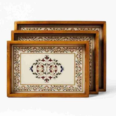 Printed Rectangle Serving Tray 3 Pieces