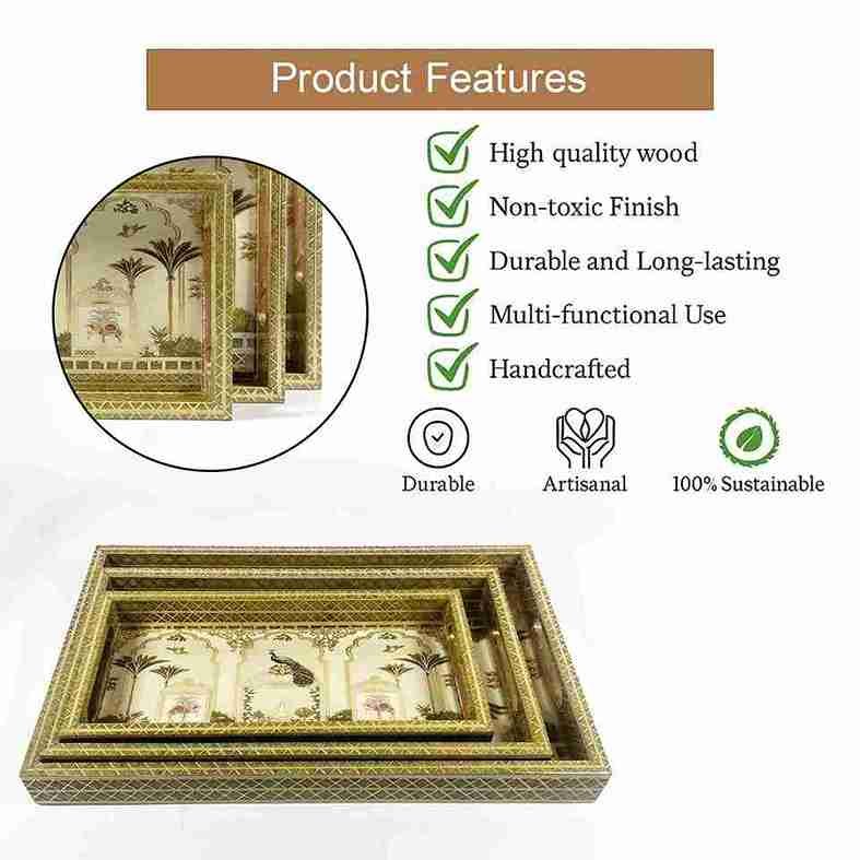 Sanskriti Luxury 3 Tray-Handcrafted (Set of 1)