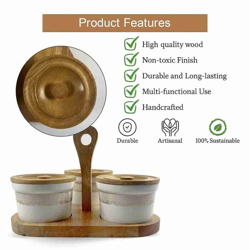 Trio Condiment Set-3 Jars with Stand-Dining (Set of 1)