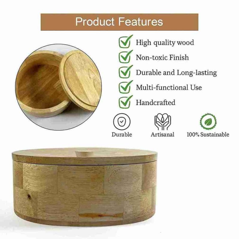 Ultimate Handcrafted Wooden Roti Box-Traditional (Set of 1)