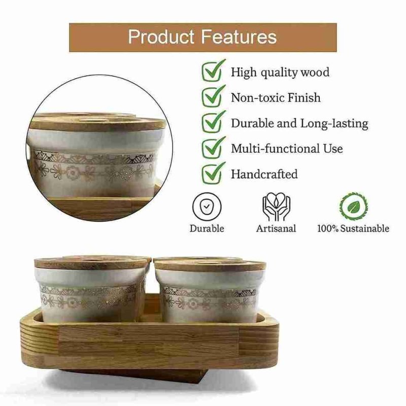 Revolving Aura Jars 4 Pieces with Tray (Set of 1)