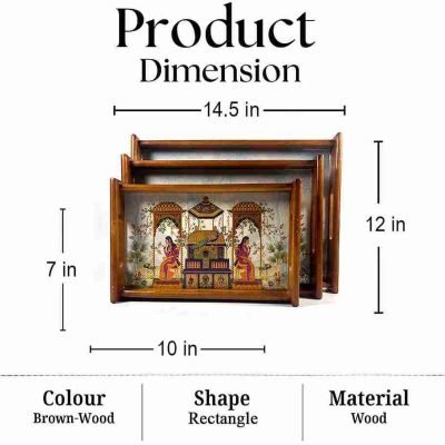 Artisan Edge Wooden Tray (3PCS)