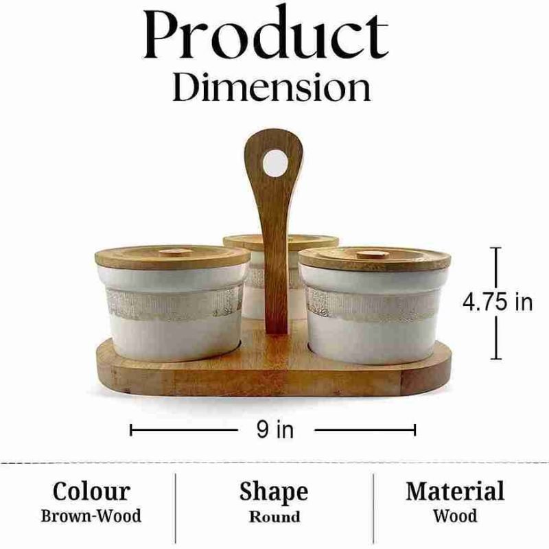 Trio Condiment Set-3 Jars with Stand-Dining (Set of 1)