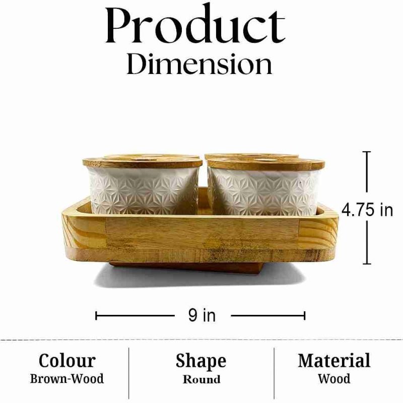 Revolving Aura Jars 4 Pieces with Tray (Set of 1)