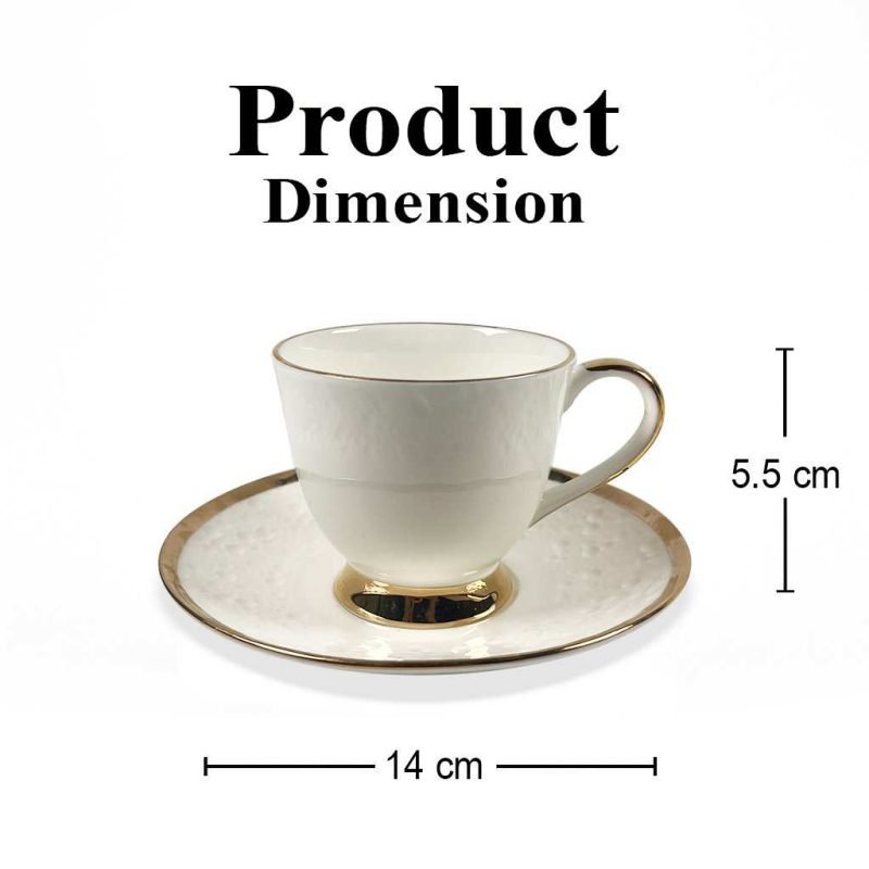 Ceramic Tea Set - 6 Pcs for Home Serving (Set of 1)