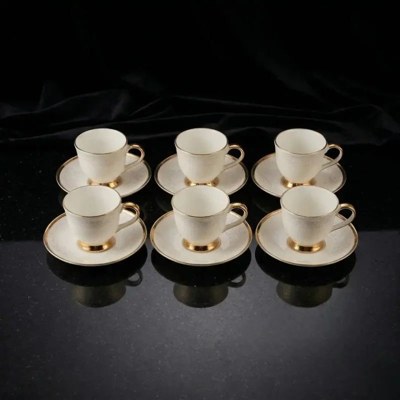 Ceramic Tea Set - 6 Pcs for Home Serving (Set of 1)