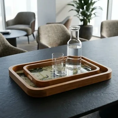 Daffodil Printed Serving Tray 2 Pieces