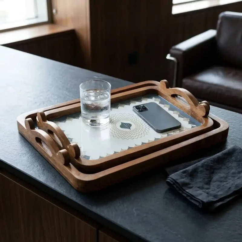 Daffodil Printed Serving Tray - 2 Pieces (Set of 1)