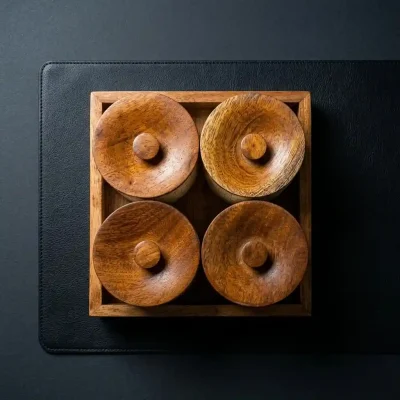 Daily Use Storage Jar Set - 4 Pieces with Tray