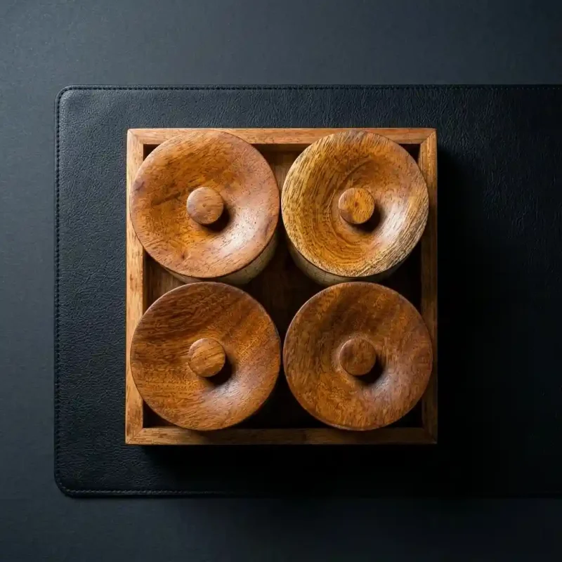 Daily Use Storage Jar Set - 4 Pieces with Tray (Set of 1)