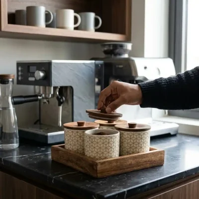 Daily Use Storage Jar Set - 4 Pieces with Tray