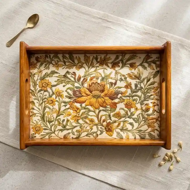 Multi-Purpose Serving Tray-3 Pieces -Wooden (Set of 1)