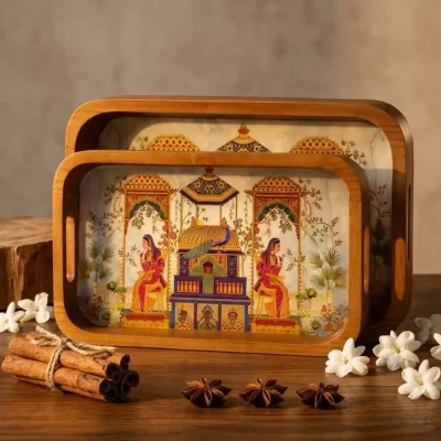 multipurpose wooden rectangle serving tray