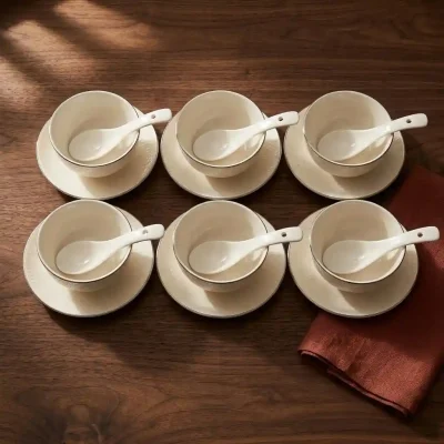 Nadia 6 Piece Bowl Set - with Plate and Spoon (Set of 1)