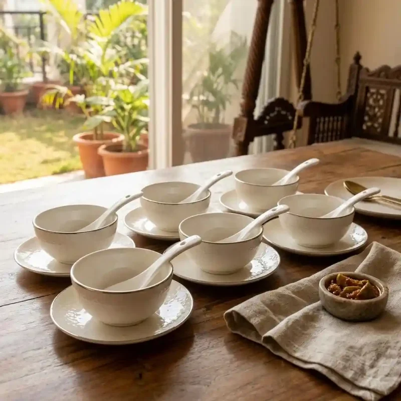 Nadia 6 Piece Bowl Set - with Plate and Spoon (Set of 1)