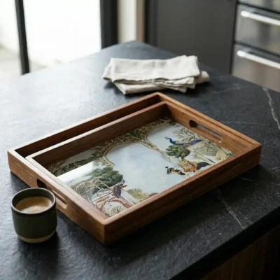 Luxurious Rectangle Serving Tray 2 Pieces