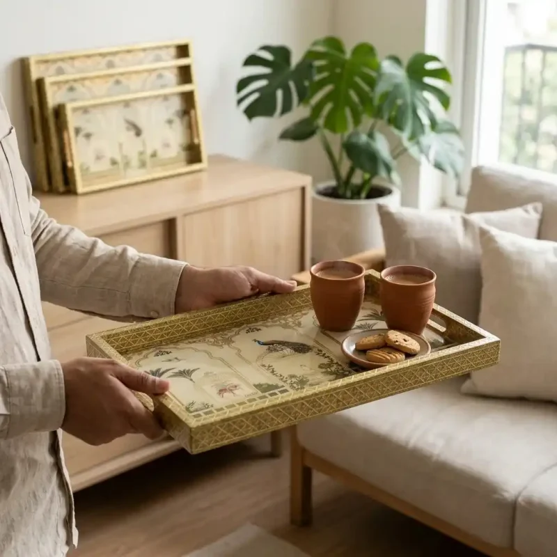 Sanskriti Luxury 3 Tray-Handcrafted (Set of 1)