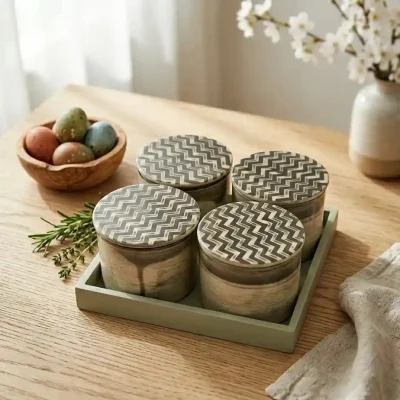 Signature Dryfruit Box – 4 Compartment – Serving (Set of 1)