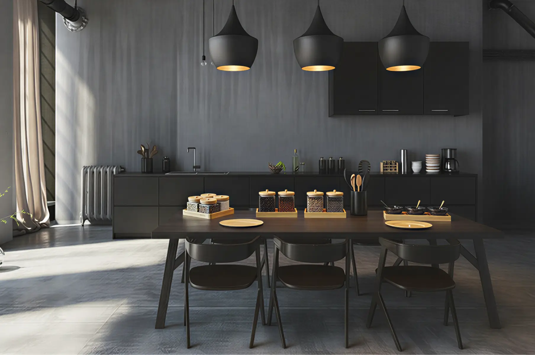 dining table black with kga stuff